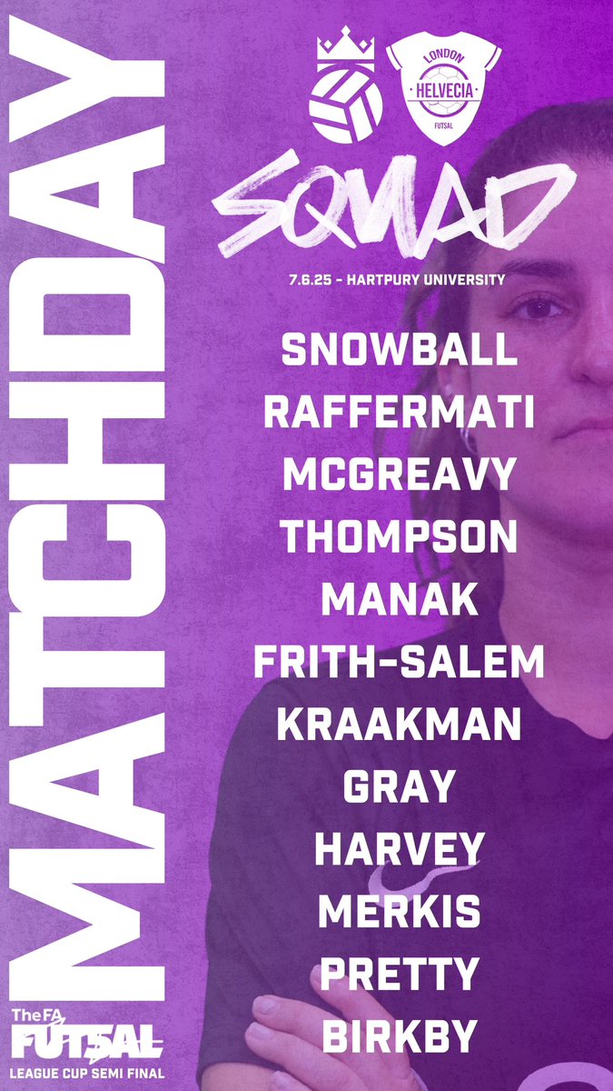 Bloomsbury Futsal (@bloomsburyftsl) on Twitter photo 💜MATCH DAY💜
It’s time for kick off in the first of two <a href="/FA_NFS/">FA National Futsal Series</a> League Cup semi-finals featuring the mighty Blooms! 👏🏻
Here is our Women’s squad set to take on <a href="/HelveciaLadies/">LondonHelveciaLadies</a> up at Hartpury University!
COME ON BLOOOOMS!!! ⚽️⚽️⚽️ 💜MATCH DAY💜
It’s time for kick off in the first of two <a href="/FA_NFS/">FA National Futsal Series</a> League Cup semi-finals featuring the mighty Blooms! 👏🏻
Here is our Women’s squad set to take on <a href="/HelveciaLadies/">LondonHelveciaLadies</a> up at Hartpury University!
COME ON BLOOOOMS!!! ⚽️⚽️⚽️
