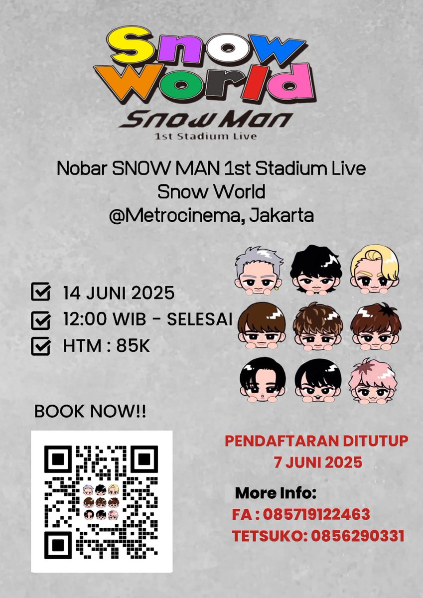 ~Last Call~

Untuk Snowman Fans yang berada di Jabodetabek bergabung diacara nonton bareng Snow World di @metrocinema_, Jakarta.

Masih ada slot untuk bergabung acara ini lho...

Jangan lupa mendaftar ya!