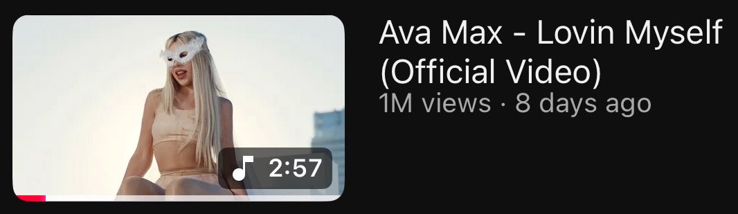 disclosuregay's tweet photo. Ava Max ⭐️ Update
@AvaMax ‘s newest Music Video for “Lovin Myself” has reached a milestone of 1M views. She achieved this within 8 days of release. Welcome back Ava Max! #AvaMax #AvaMaxLovinMyself #AvaMaxIsComing #AvaMaxIsBack https://t.co/T5aBEvmhYR