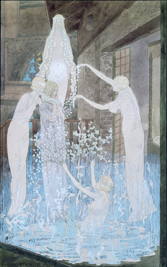 おやすみなさい、美しい夢を。

カルロス・シュヴァーベ
Carlos-Schwabe (1866-1926)

Illustration from 'Le Reve' by Emile Zola c.1888