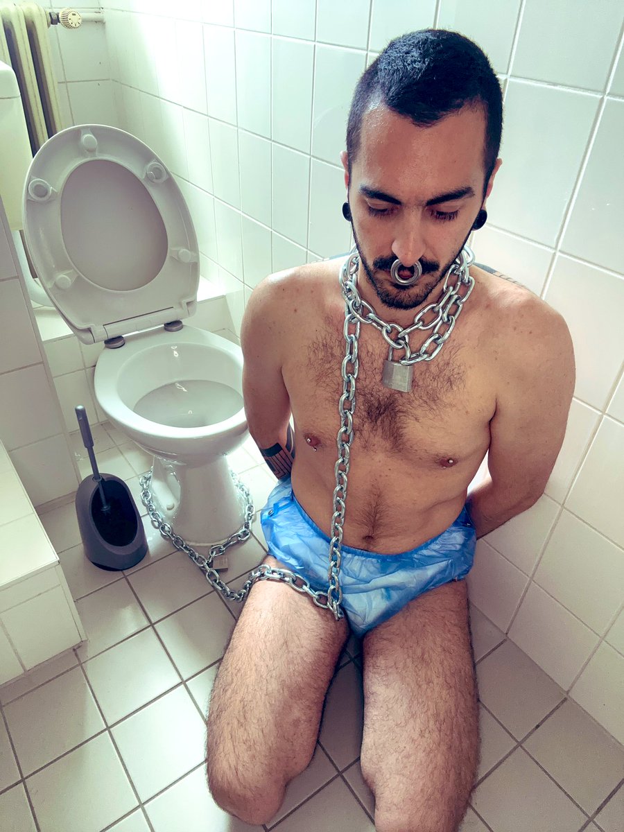 This is my destiny, DEGRATION, HUMILATION, SUBMISSION!!! This is my place, chained to a toilet, wearing diapers and incontinence panties…and waiting for any Alpha male, Dom ready for use!!! I am a NULLO, an OBJECT!!!!