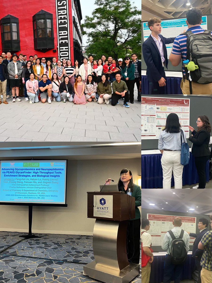 LiResearch's tweet image. Li Lab had a great time at #ASMS2025 in Baltimore, MD ☀️🌊🐟🦀🦞 22 posters, 4 orals, 2 awards, and a plenary talk by our PI @LingjunLi2 🤓 A fun Li Lab Reunion Dinner, closing event at the National Aquarium, and IonOpticks cruise trip with great views,  drink, and DJ set 🛥️⚓️