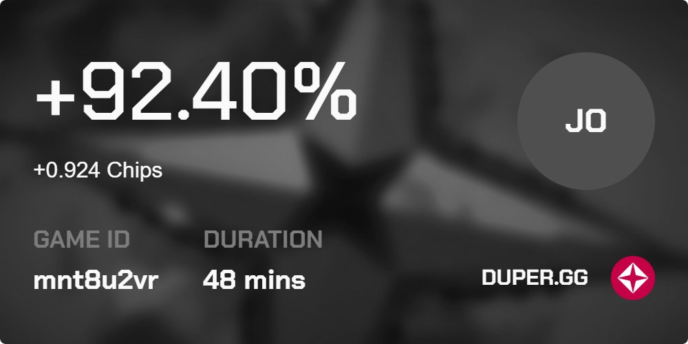 Check out my win on duper.gg! <a href="/playduper/">DUPER ✦</a>