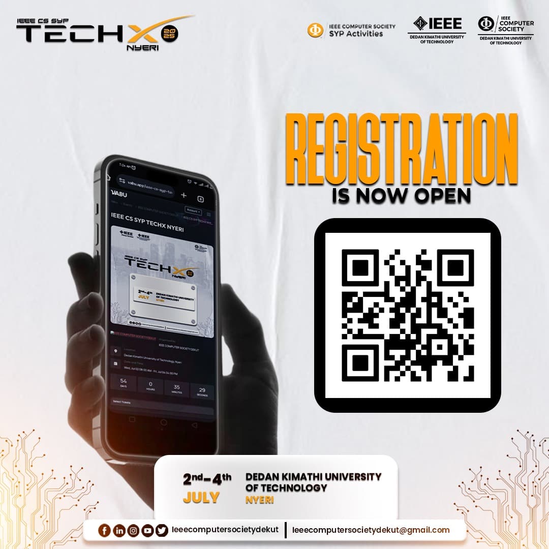 irenenditi1's tweet image. 📢 𝗦𝗲𝗰𝘂𝗿𝗲 𝗬𝗼𝘂𝗿 𝗦𝗽𝗼𝘁 𝗧𝗼𝗱𝗮𝘆 𝗮𝘁 𝗧𝗲𝗰𝗵𝗫 𝗡𝘆𝗲𝗿𝗶 𝟮𝟬𝟮𝟱 🔥

🔗 Register now: vabu.app/l/ieee-cs-syp-…

#cstechx #cssyp #ieeecs #techxnyeri #IEEE PES KENYA
#TechXNyeri #TechConference2025 #InnovationInKenya #EarlyBirdOpen