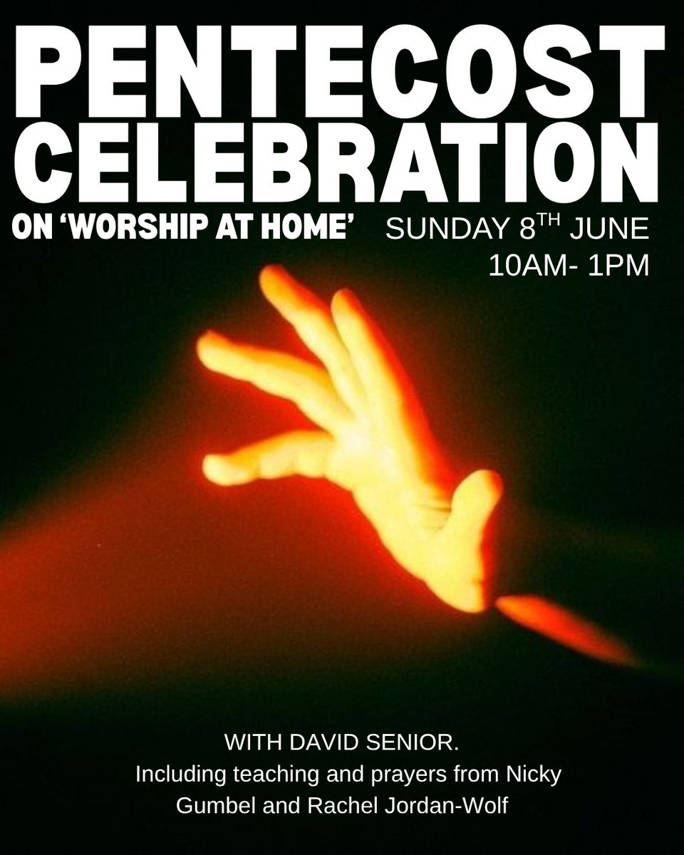 ‘Come Holy Spirit’ – join our Pentecost Celebration on ‘Worship at Home’ hosted by David Senior, with Nicky Gumbel and Rachel Jordan-Wolf on being filled by the Holy Spirit, uplifting worship, Holy Communion and a sermon by Rick Warren. 10 am-1 pm on Premier Christian Radio.