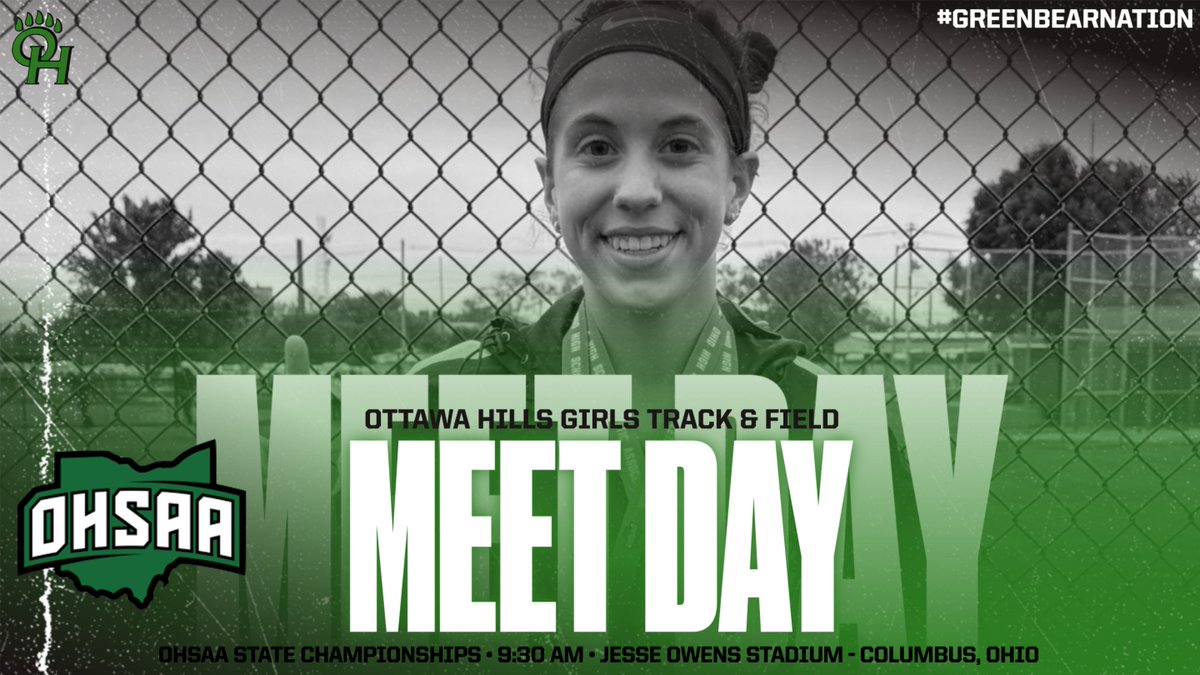 Natalie Nixon takes to the track at Ohio State this morning having qualified for the state championships in both the 1600m and 3200m! #GreenBearNation