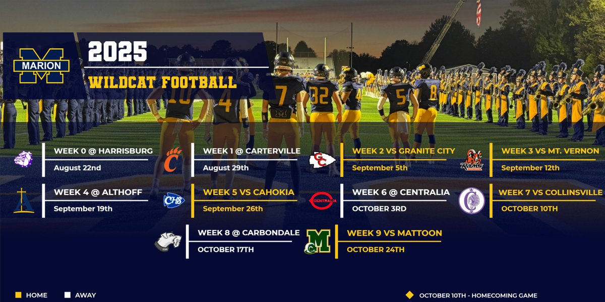 2025 Wildcat Football Schedule #SACRIFICE
