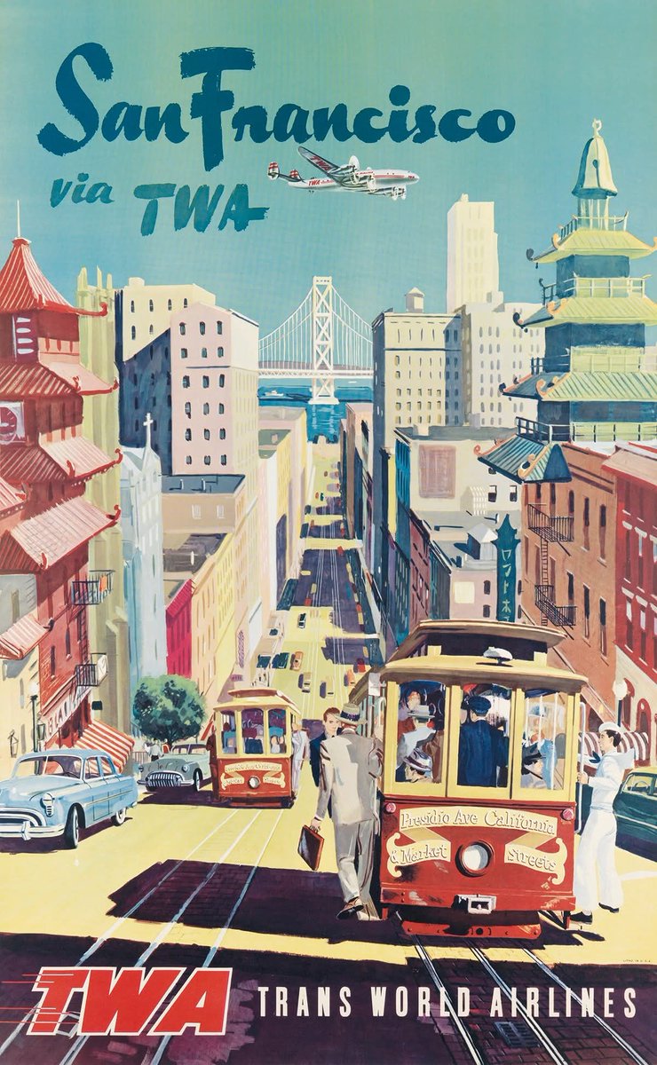 Designer Unknown - San Francisco Via Twa. Circa 1950s.