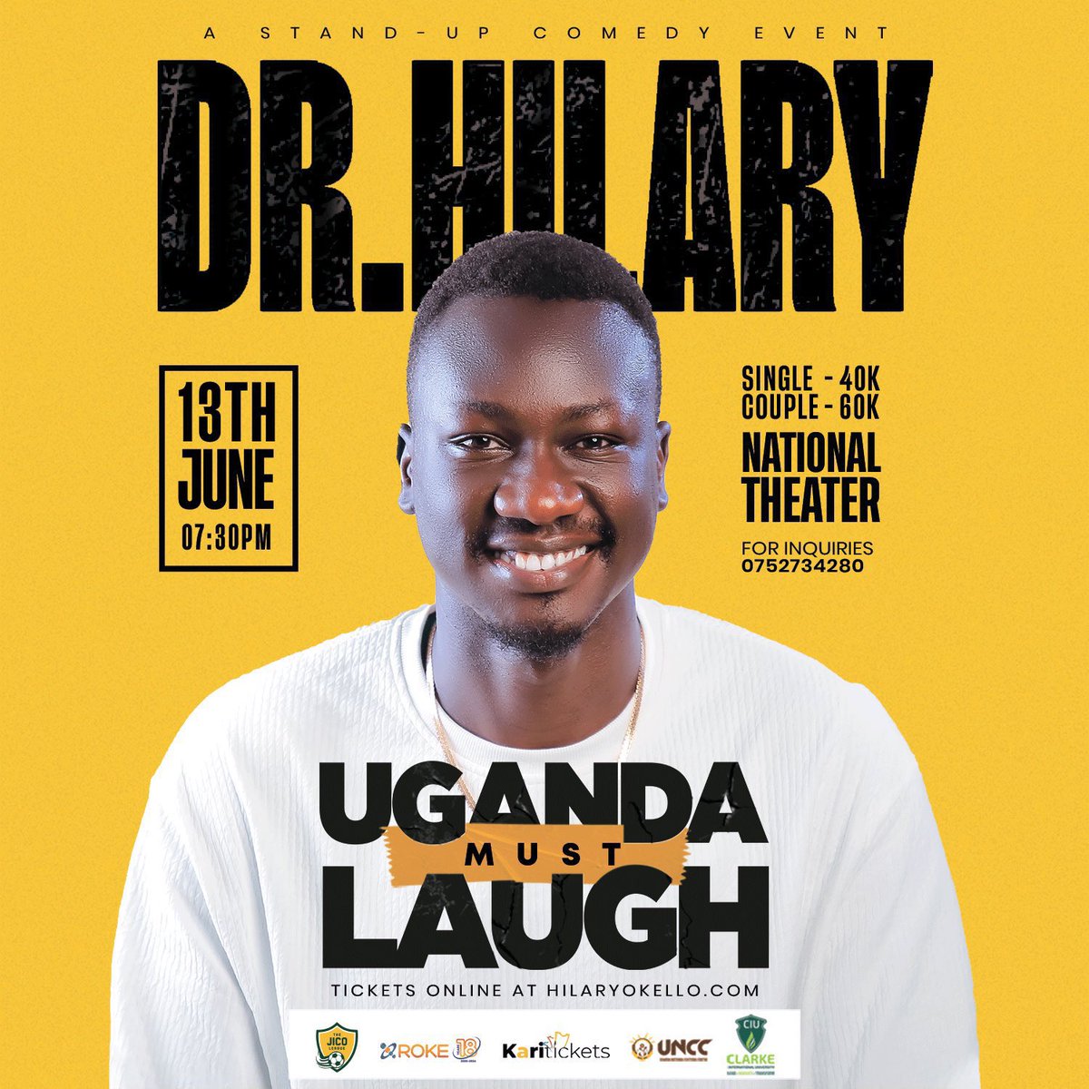 Timothy J. Nyanzi (@timothyjnyanzi) on Twitter photo The brother <a href="/DrHilaryOkello/">Dr Hilary Okello</a> is doing his show Uganda Must Laugh this coming Friday at National Theater. Tickets are running faster than someone who got a loan on ManguCash. The brother <a href="/DrHilaryOkello/">Dr Hilary Okello</a> is doing his show Uganda Must Laugh this coming Friday at National Theater. Tickets are running faster than someone who got a loan on ManguCash.