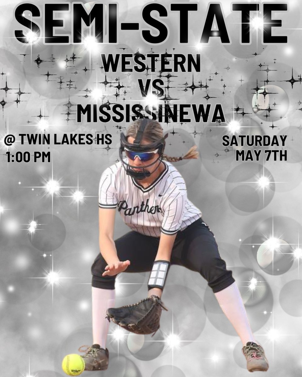 Western HS Softball (@whs_softball_1) on Twitter photo GAME DAY!! We play Mississinewa at Twin Lakes at 1. Game one of semi-state…. Come out and support our girls! 🥎🐾 Let’s goooo!! #PIECE #swnw <a href="/Panthers_AD/">Western Athletic Department</a> <a href="/WHS_SID/">WHS Sports Information</a> GAME DAY!! We play Mississinewa at Twin Lakes at 1. Game one of semi-state…. Come out and support our girls! 🥎🐾 Let’s goooo!! #PIECE #swnw <a href="/Panthers_AD/">Western Athletic Department</a> <a href="/WHS_SID/">WHS Sports Information</a>