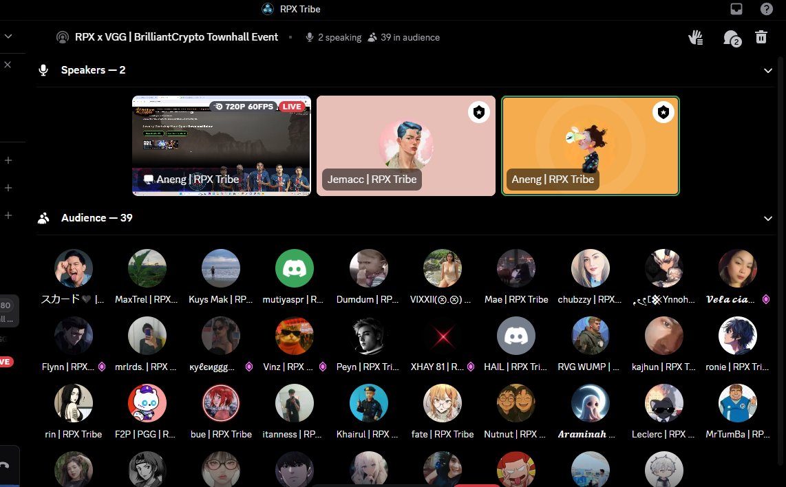 Our Townhall Event with <a href="/VirtualsGG/">Virtuals Gaming Guild 🎮👾</a>  
Introducing BRILLIANTCRYPTO

Join: discord.gg/rpx now!