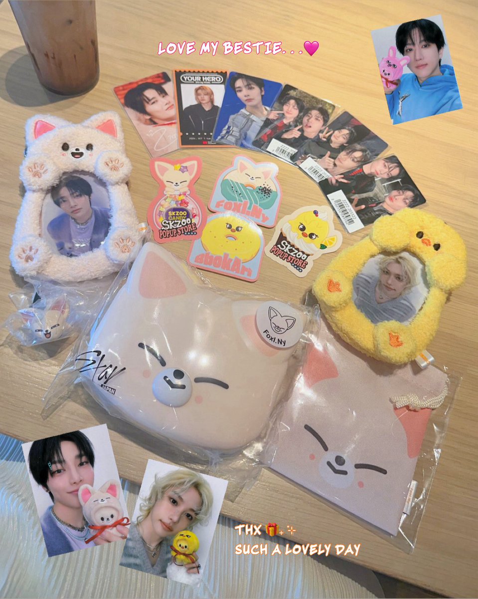 ⠀
🐖🐇🩷˖ ࣪⊹
お誘いしてくれて嬉しかった♡

ちゃんと好きな人の元にいたほうが
いいから家にいた🦊あげる〜
って大量ソンムルくれて
優しさに感動…😭💖

まだ応募始まってもないオフイベで
何するかイメトレして←
渡韓の約束もして推しの話たくさんして
これぞSTAY活感あって楽しかった🥹🤍