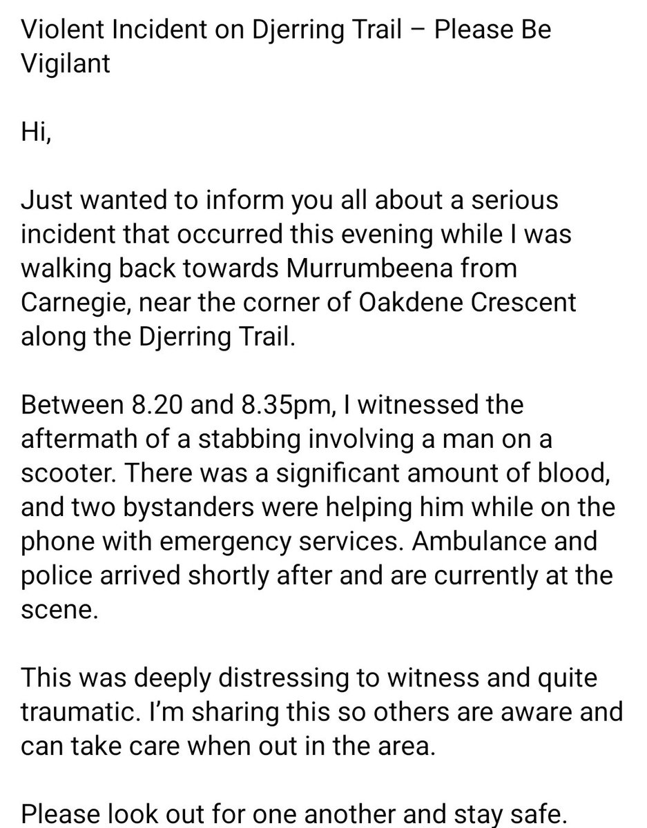 Another stabbing under #skyrail 

Be careful, folks. #Melbourne's failed infrastructure project continues to disappoint #wetoldyouso #laborfail #auspol #springst