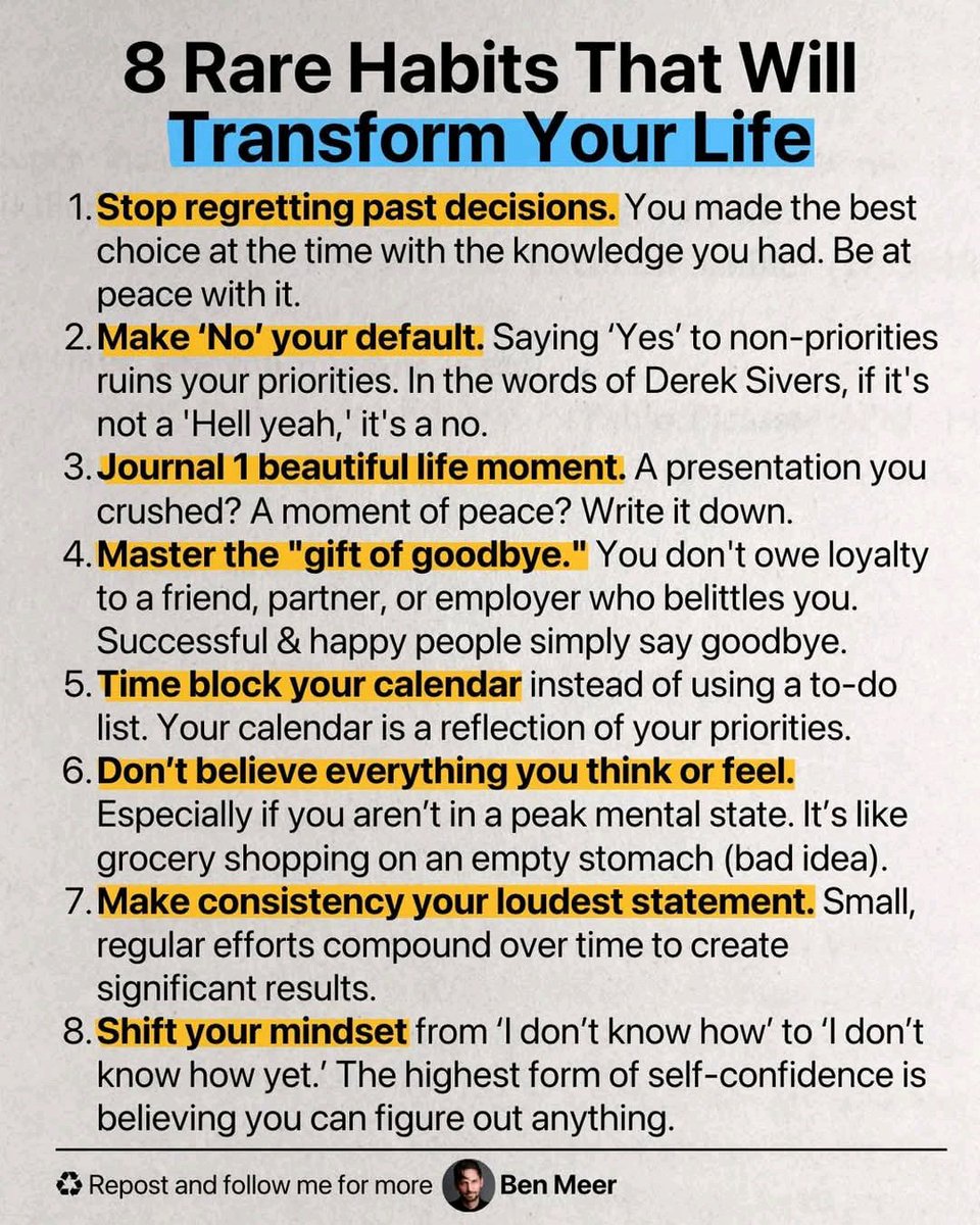 8 Rare Habits That Will Transform Your Life