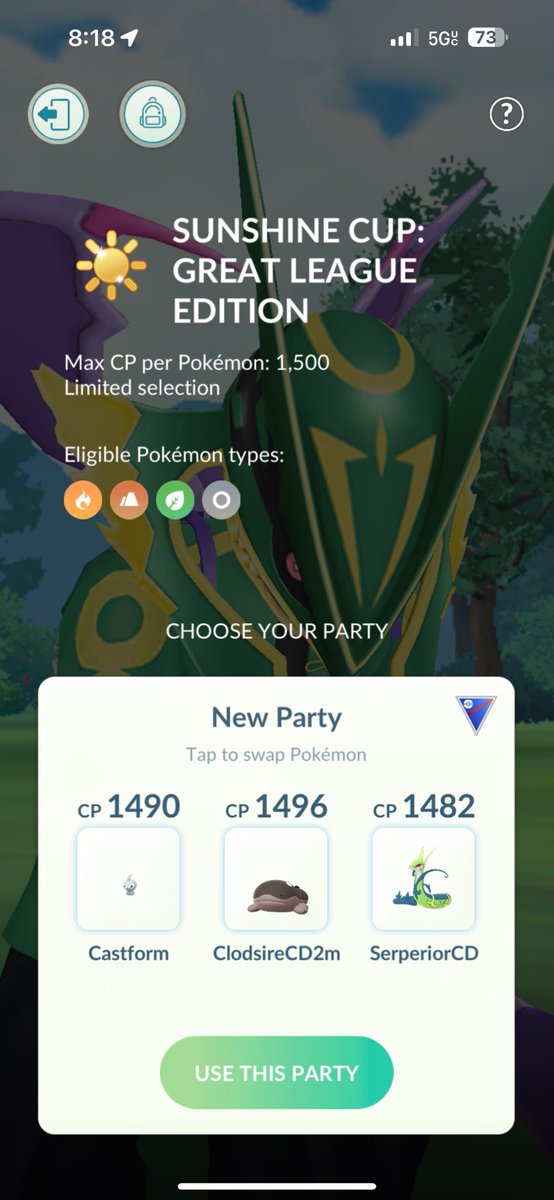 josephcup18's tweet image. #PokémonGO. #SunshineCup.  #CastForm.