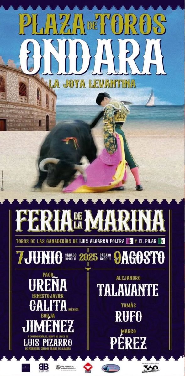 Hoy torea @UrenaOficialc en Ondara 19:00 horas, toros de <a href="/toros_ELPILAR/">Ganadería EL PILAR</a>