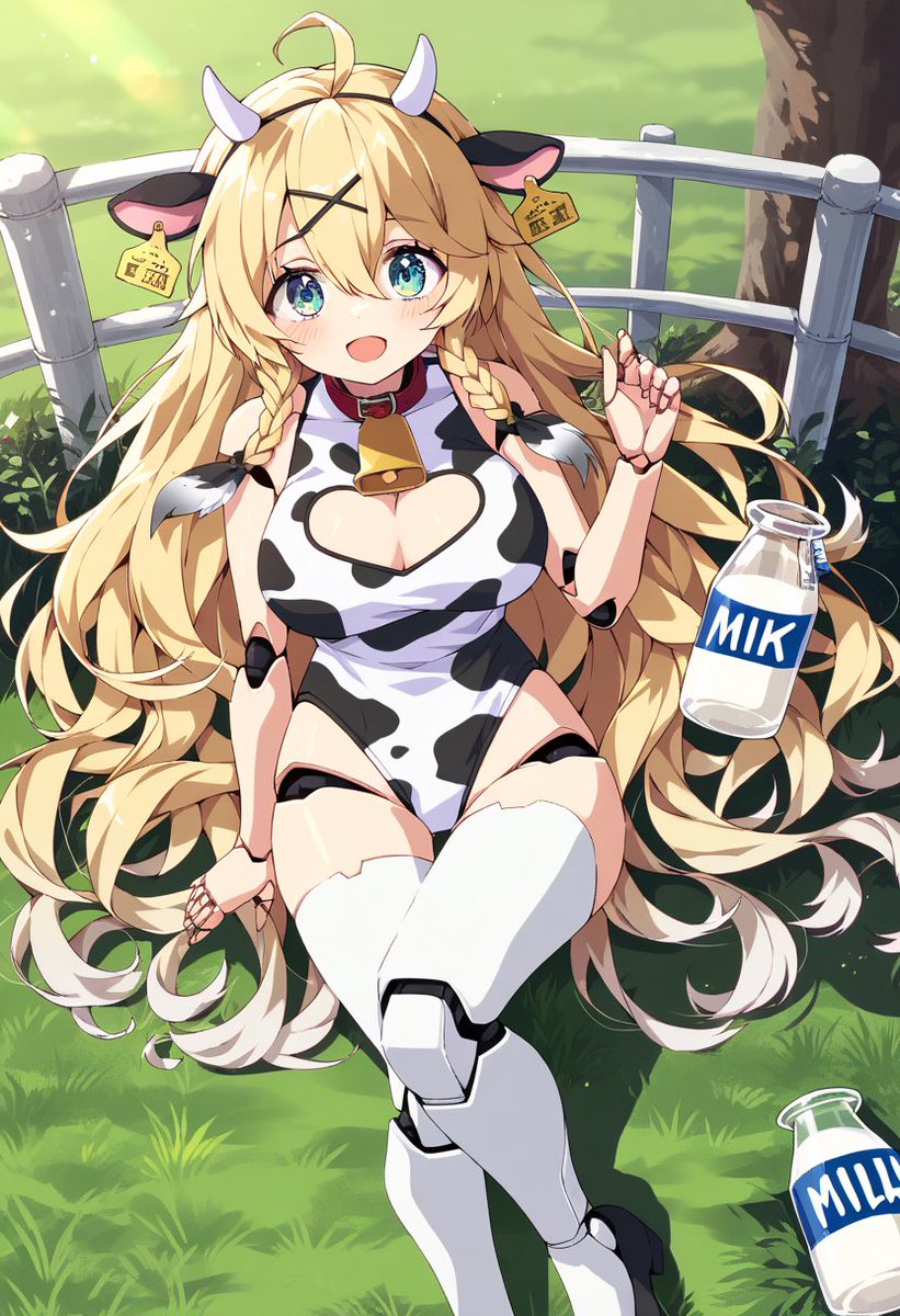 AIrobot_ion's tweet image. 「はわ、わたしウシさんになっちゃいました…!?」