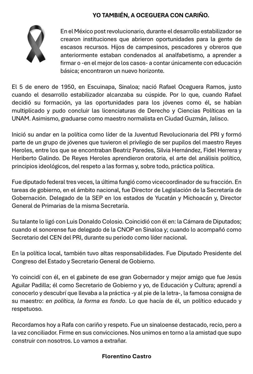 Para mi amigo Rafael Oceguera.