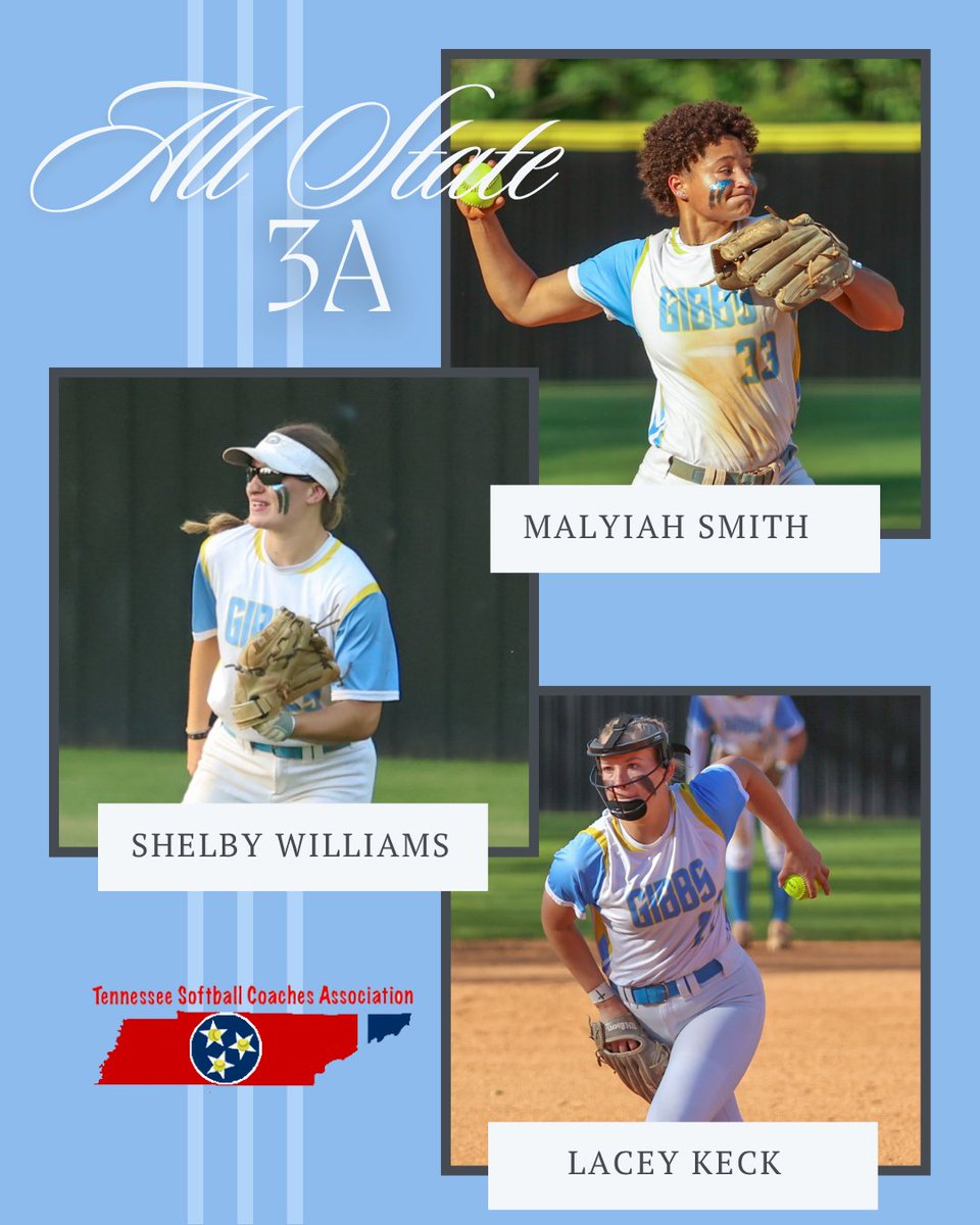 Congratulations to Malyiah Smith, Shelby Williams &amp; Lacey Keck on receiving 3A All State honors from the Tennessee Softball Coaches Association!