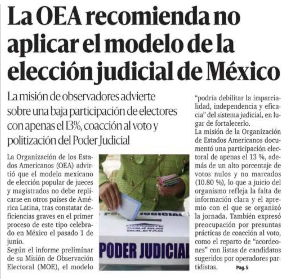 JLozanoA's tweet image. ⚠️ La verdad no peca, pero incomoda. 

Si no quieren críticas -nacionales e internacionales- contengan su insaciable apetito de poder. 

La #ElecciónJudicial es un auténtico fraude e implica la destrucción de la democracia y la república. 

@OEA_oficial