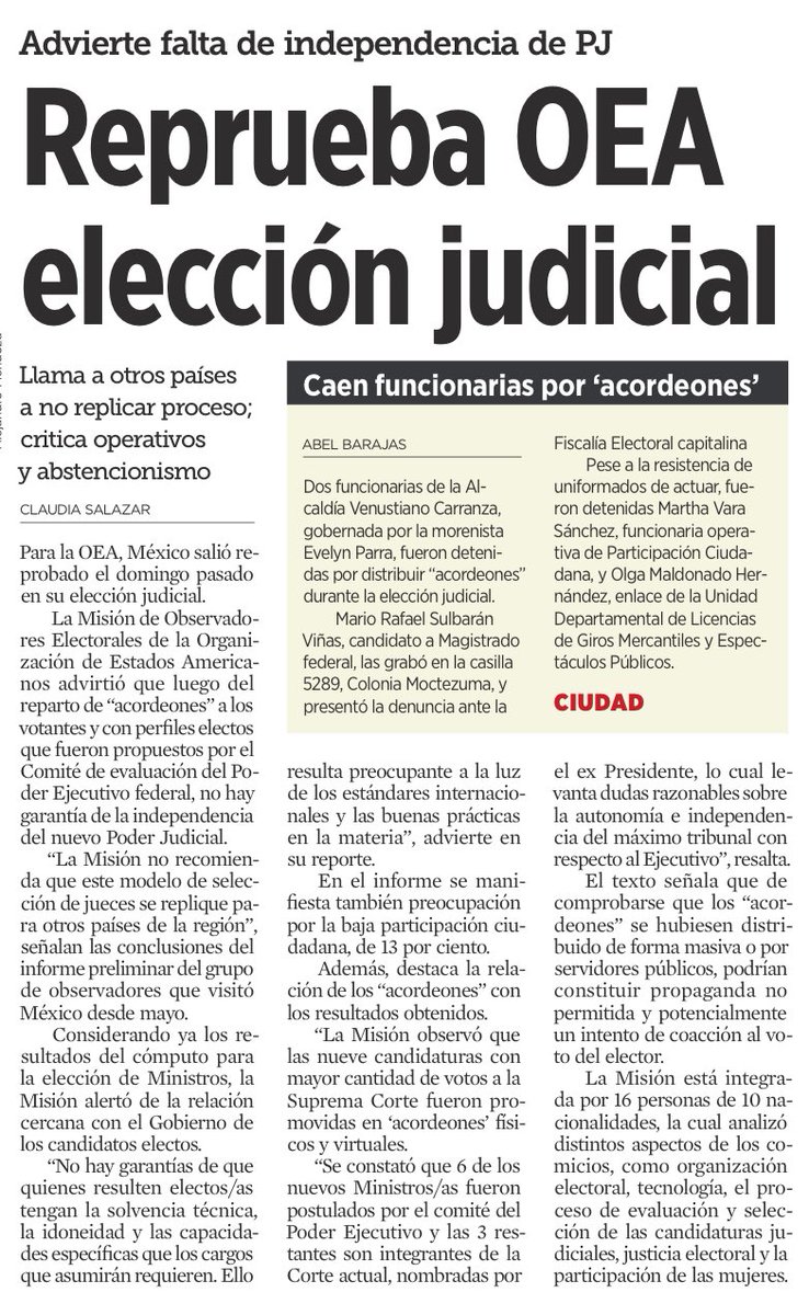 JLozanoA's tweet image. ⚠️ La verdad no peca, pero incomoda. 

Si no quieren críticas -nacionales e internacionales- contengan su insaciable apetito de poder. 

La #ElecciónJudicial es un auténtico fraude e implica la destrucción de la democracia y la república. 

@OEA_oficial