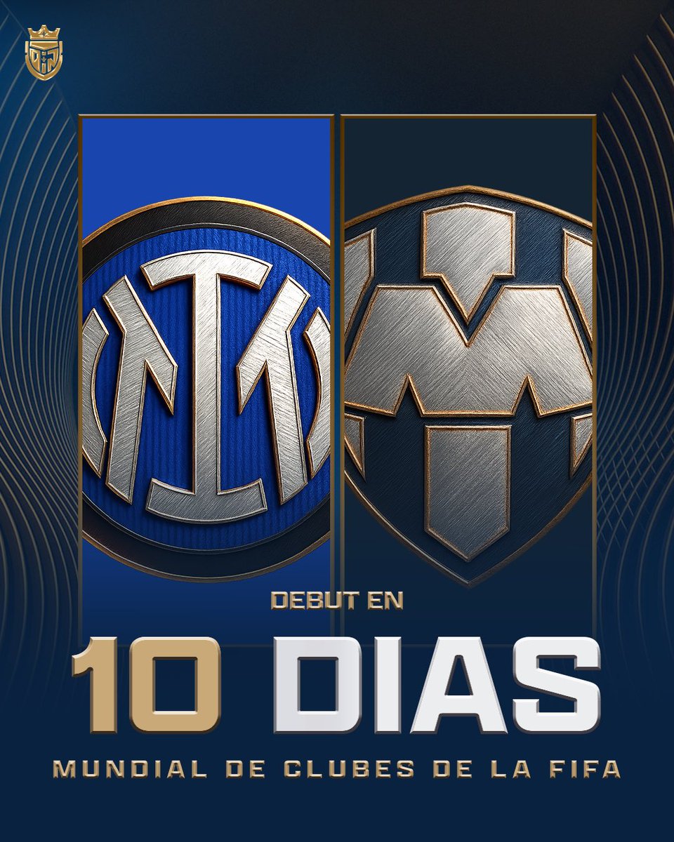 En exactamente 10 días, el Club de Fútbol Monterrey estará debutando en el 𝐌𝐮𝐧𝐝𝐢𝐚𝐥 𝐝𝐞 𝐂𝐥𝐮𝐛𝐞𝐬 𝐝𝐞 𝐥𝐚 𝐅𝐈𝐅𝐀 𝟐𝟎𝟐𝟓. Presentación ante nada más y nada menos que el Inter de Milán, subcampeón de Champions. 🌎🏆