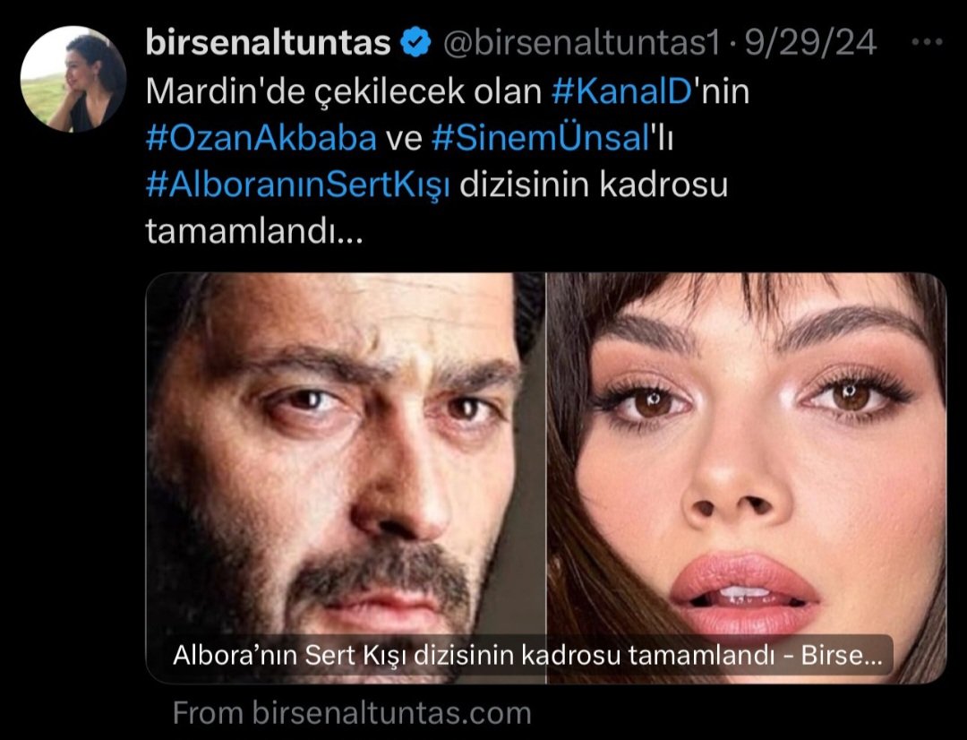 Alboranın Sert kışı yeni yaz dizisiymiş başrolleride yakıştırdım bence izlenir :))
#UzakŞehir