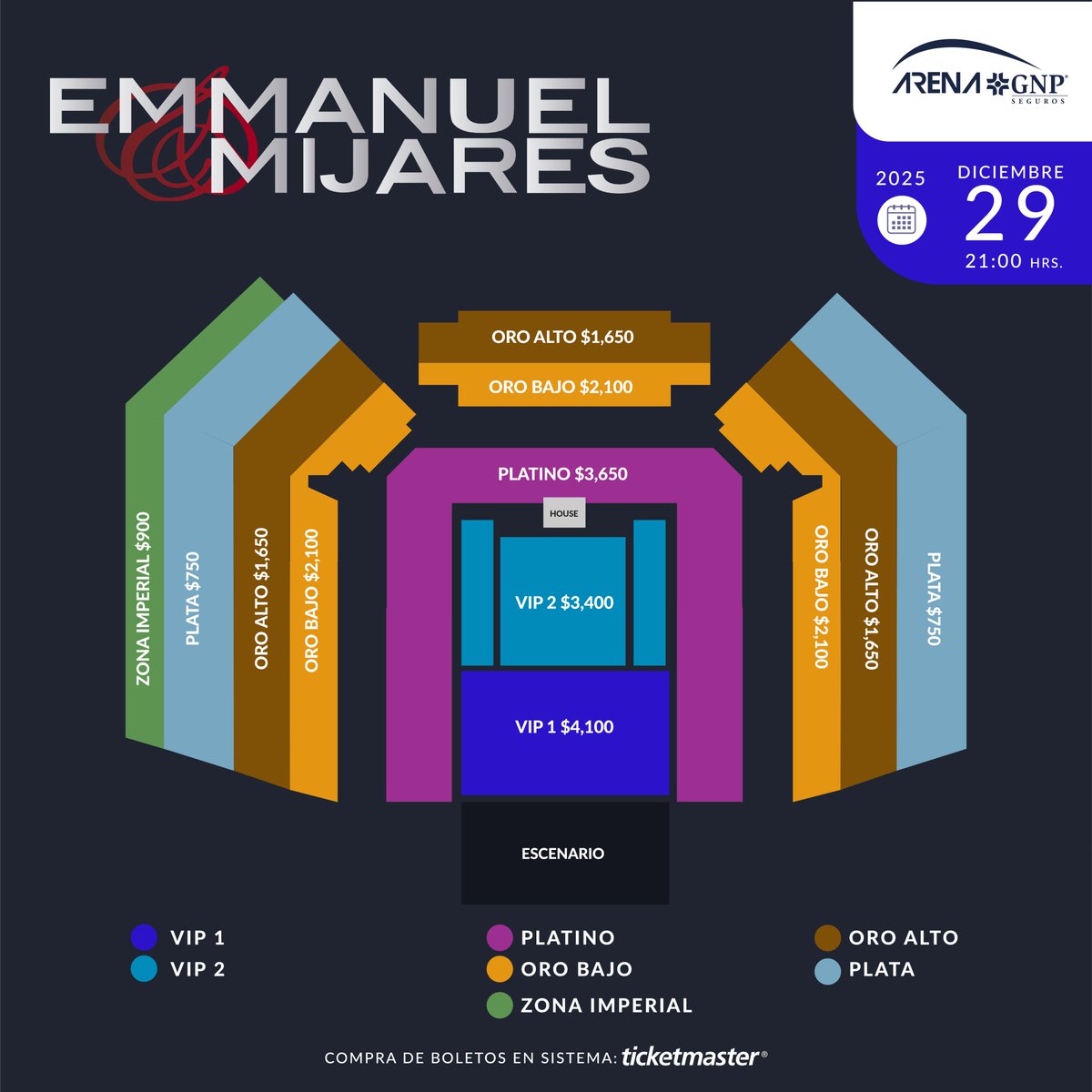 Este 29 de diciembre, Emmanuel &amp; Mijares regresan a Arena GNP Seguros en Acapulco con un show lleno de nostalgia, energía y emociones que solo ellos saben provocar.

Boletos disponibles en taquillas de Arena GNP, Forum Mundo Imperial y Ticketmaster: ticketmaster.com.mx/.../event/3D00…