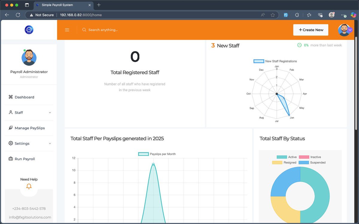 official_gbeng's tweet image. I just finished building a simplified payroll application that can help you streamline staff management, payslip generation and payroll operations for small to medium sized organisation. Send a DM if you need this for your company. It can be customised to your needs