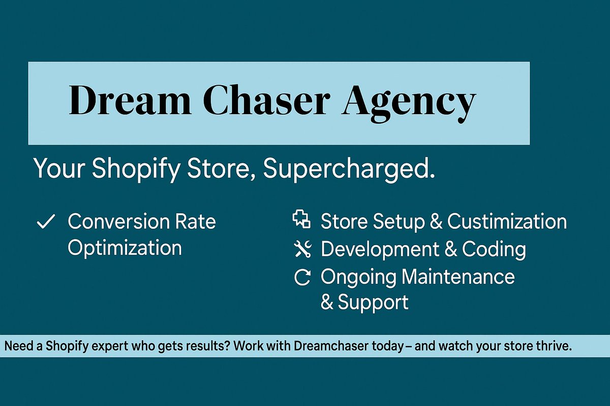 ellonnmmuusskk's tweet photo. Your store deserves more than a basic setup.
🛍️ Shopify Experts:
✔️ Custom Store Design
✔️ Coding & Development
✔️ SEO & Marketing
✔️ CRO to boost sales
Build a store that converts. 💼
#DreamChaserDigital #ShopifyExperts #EcommerceGrowth #ShopifyStoreSetup https://t.co/dgGGm86wDx