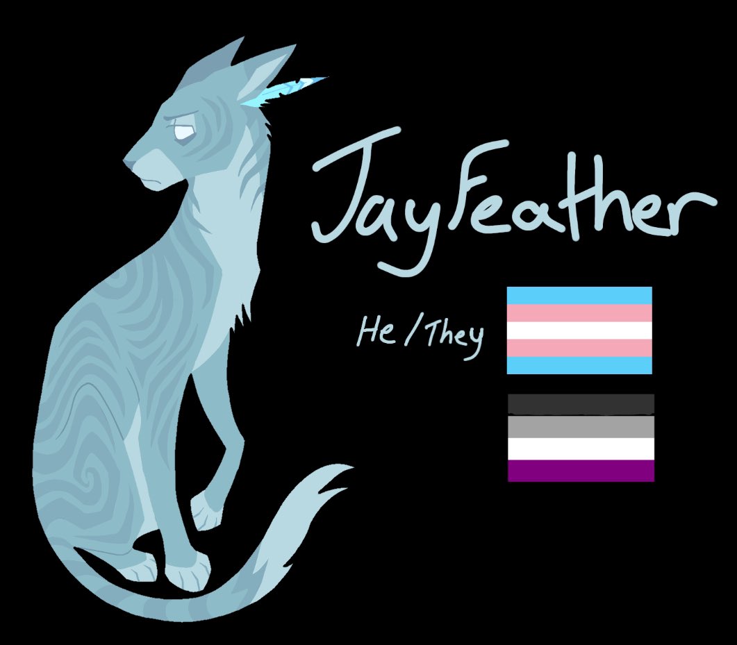 Smoked_Catnip's tweet image. Day 7: transmasc ace JayFeather!! I totally cheated and used old art I made oops. He was a lot harder to pick out flags for cuz I feel like he could really be anything #warriorcats #warriorcatsdesign #jayfeather #pride #PrideMonth