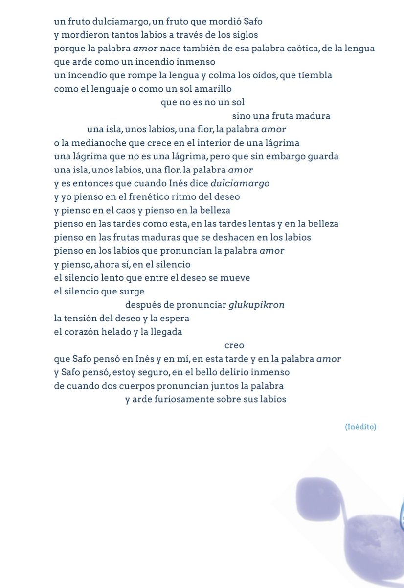 Jesuspachecoprz's tweet image. Muy feliz por que la Revista Nayagua publique este poema que escribí hace un par de años y se titula «Variación de un fragmento de Safo en una conversación con Inés en mitad de una clase sobre el amor». 🥰 💌