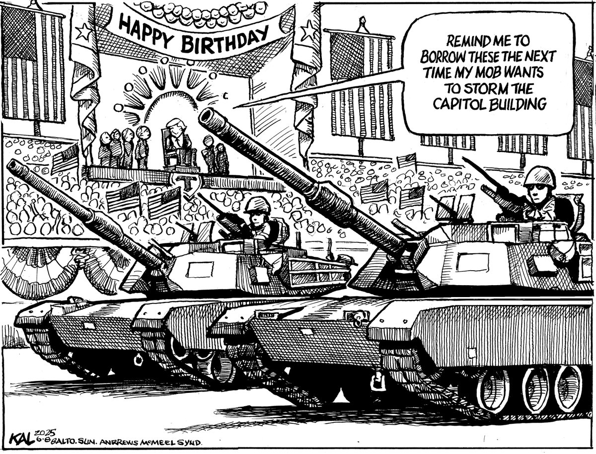 Seriously? Are we really going to have a military parade? At the cost of millions of dollars?  While cutting aid the nation's poor?
My latest from The Baltimore Sun
#Trump #TrumpParade #cartoon #satire