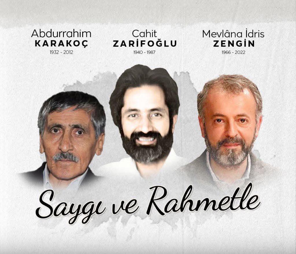 Türk edebiyat, şiir ve fikir dünyasının müstesna isimleri, 
Üç Güzel Adam #AbdurrahimKarakoç, #CahitZarifoğlu ve #MevlanaİdrisZengin'i vefatlarının sene-i devriyesinde saygıyla, rahmetle ve dualarla anıyoruz.
Ruhları şad, mekanları cennet olsun.