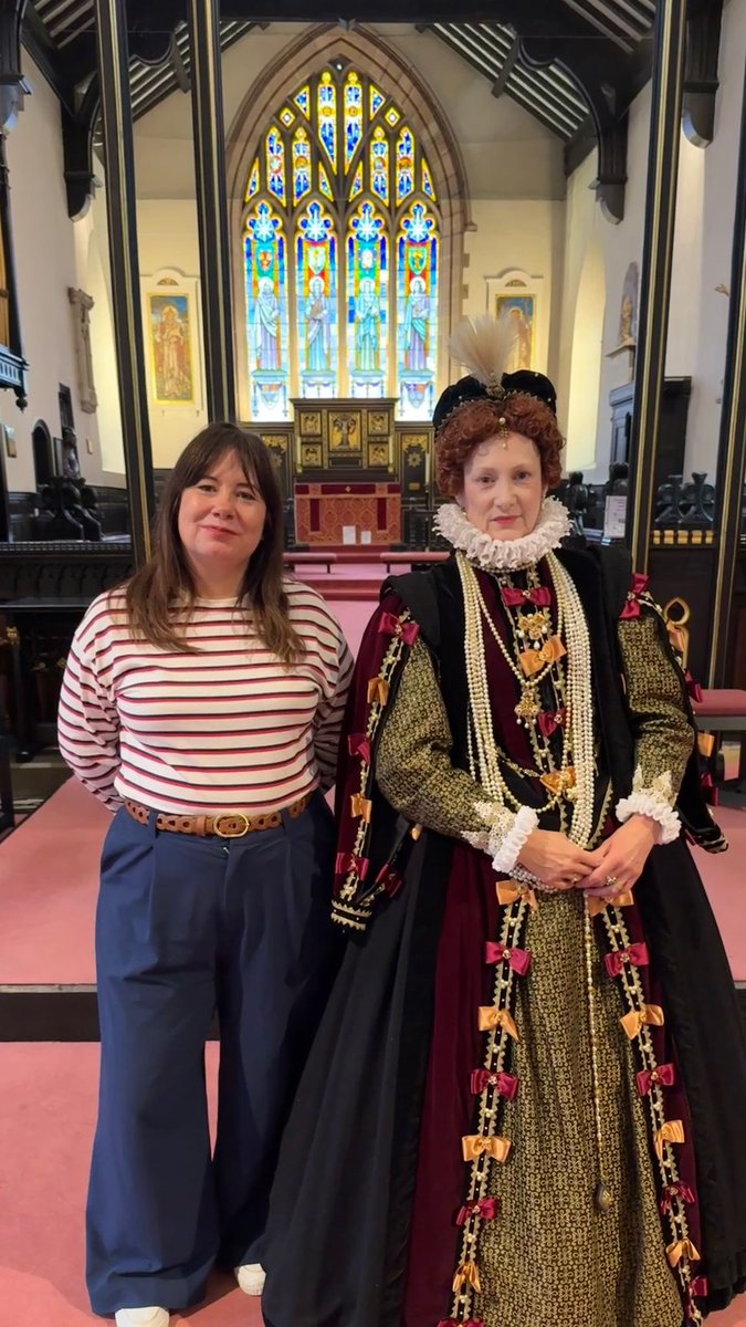Great to meet Queen Elizabeth I at Prescot’s Elizabethan Fayre. 
We had a good chat about her love of Shakespeare, her thoughts on Tudor architecture, the rise of the ruffle in fashion, and how much Prescot had changed since her first visit nearly 500 years ago.