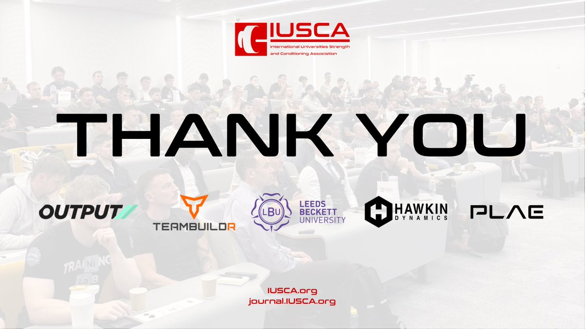 THANK YOU!

We just wanted to say a huge thank you to all of our amazing Keynote Speakers, Sponsors and Attendees of the IUSCA International Conference on Strength and Conditioning yesterday!

We look forward to continuing to improve our industry together through collaboration