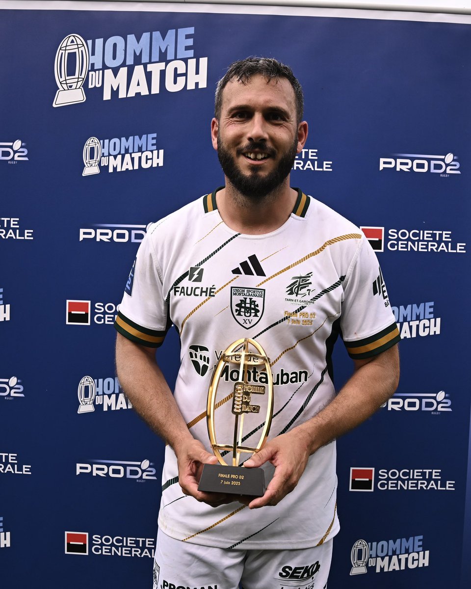 Bravo à Jérôme Bosviel, élu Homme du Match <a href="/Paramourdurugby/">Société Générale Rugby</a> de cette #FinalePROD2 ! 💪
Un drop magistral et une conduite du jeu toujours parfaite lui permettent de faire remonter son club en TOP 14 !