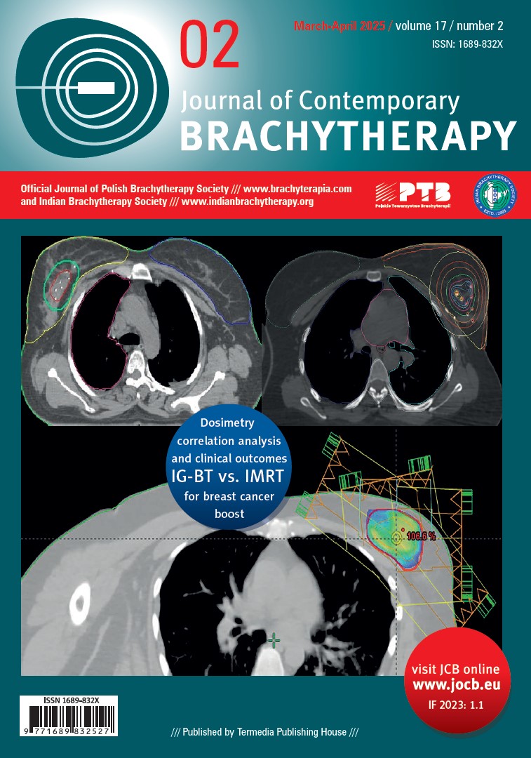 #JOCB 2/2025 issue contains #breastcancer #IMRT vs. #brachytherapy #boost investigation lnkd.in/dx8uBmTY
#EBRT and #interstitial #BT deformable #image #registration #DIR for #HeadAndNeck #SCC
lnkd.in/dauUa-vZ
#qualitycontrol #NSCLC #VirtualReality #VR #KounisSyndrom