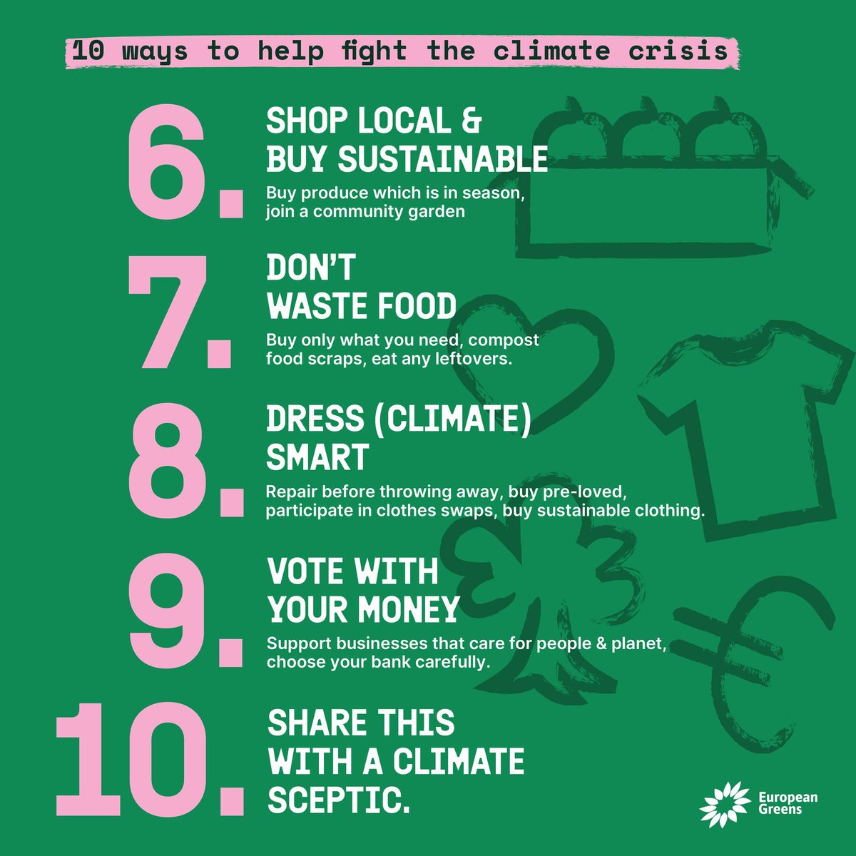 10 τρόποι αντιμετώπισης της κλιματικής κρίσης
Έχετε την αίσθηση ότι δεν γίνονται αρκετά για την καταπολέμηση της κλιματικής κρίσης;
🥵 Κάθε μήνα φέτος, καταγράφουμε υψηλότερα ρεκόρ θερμοκρασίας.
👏 Γίνετε μέρος της λύσης για το κλίμα με 10 διαφορετικούς τρόπους.