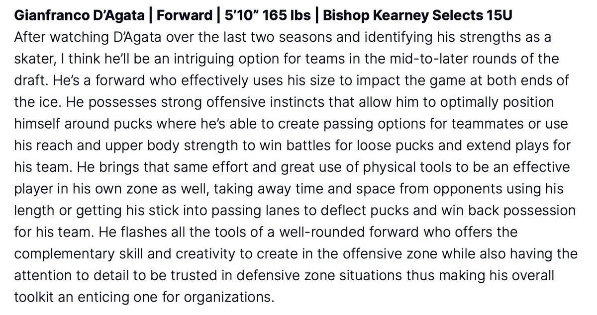 Kamron Robson (@kamronrobson4) on Twitter photo Gianfranco D’Agata goes in the 11th round to <a href="/IslandersHKY/">Charlottetown Islanders</a>
Here’s what Charlottetown fans can expect from the Bishop Kearney forward👇 Gianfranco D’Agata goes in the 11th round to <a href="/IslandersHKY/">Charlottetown Islanders</a>
Here’s what Charlottetown fans can expect from the Bishop Kearney forward👇