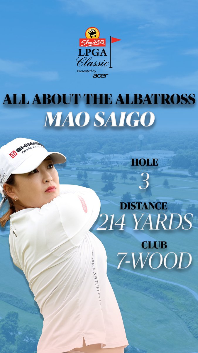 Mao Saigo keeping it interesting in the morning wave, shooting her first EVER albatross! Here's what it took to get there 🔽

She heads into the clubhouse at 10-under. 

#ShopRiteLPGA #ShoreTradition