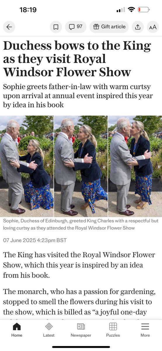 Comes to something when you can’t even rely on The Telegraph to get the royal relationships right.  Sophie is married to The King’s brother so he’s definitely not her father in law.