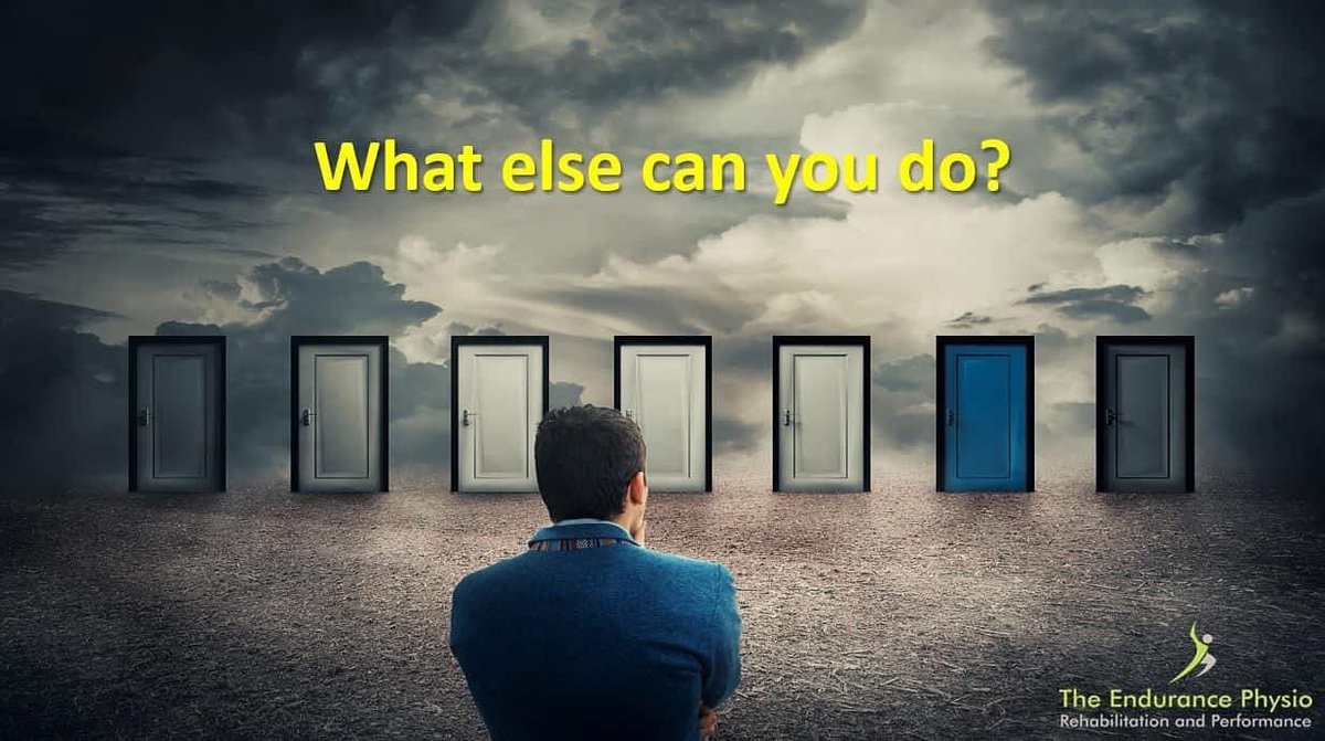 With the majority of injuries, complete rest or cancellation of races isn’t needed. 

Here’s 1 of the most important Q’s to ask as a therapist / coach. 

Modify, amend, revise, adapt &amp; move forward. 

It may be a minor change, or a complete tactical shift. 

Ask the Q!!

As an