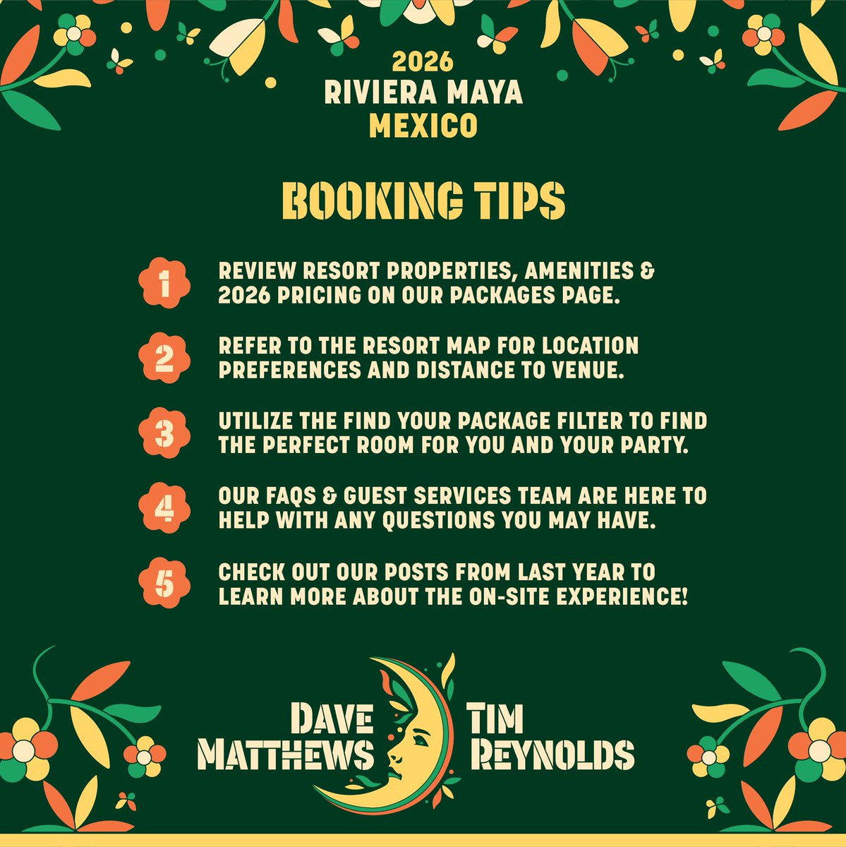 Joining Dave &amp; Tim in paradise? 🌴 Here's some helpful tips to secure your package for #DaveTimMexico 2026! daveandtimrivieramaya.com