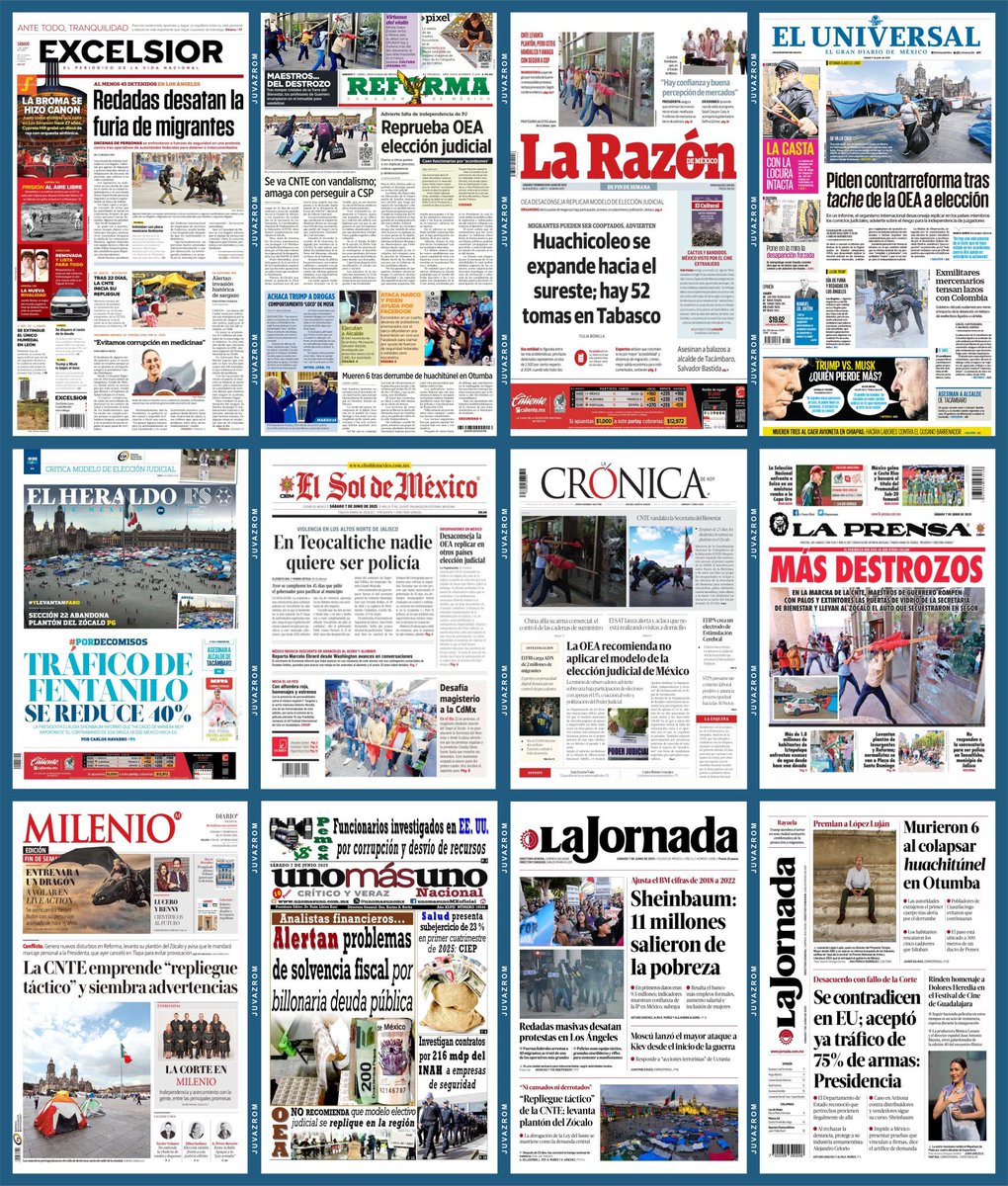 mexnewz's tweet image. #PrimerasPlanas 
📰☕️ 🇲🇽de los diarios impresos del País hoy #FelizSabadoATodos #7Junio      
@dreyesmty @MalenaRA 
@ReporteroUrban  @LoQuePasaEnNL 
@QuePasaEnSN  @ComunidadMTY @raytep #Noticias #Monterrey  #NuevoLeón #News #Mexico #CDMX #Edomex
