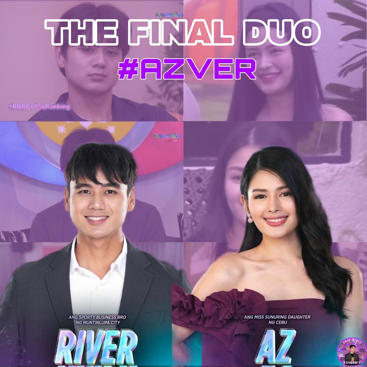 River_Joseph12's tweet photo. LABAN HANGGANG DULO TEAM #AZVER 💜🏆

@_AZMartinez and @iamriverjoseph are the FINAL DUO this PBB Collab Edition 🫶🏻 lezzgo team #AzVer ilaban natin sila hanggang big night🥰 

#RiverJoseph #AzMartinez #PBBCollabEdition #FinalDuo #AzVer https://t.co/OltkXOTUGb