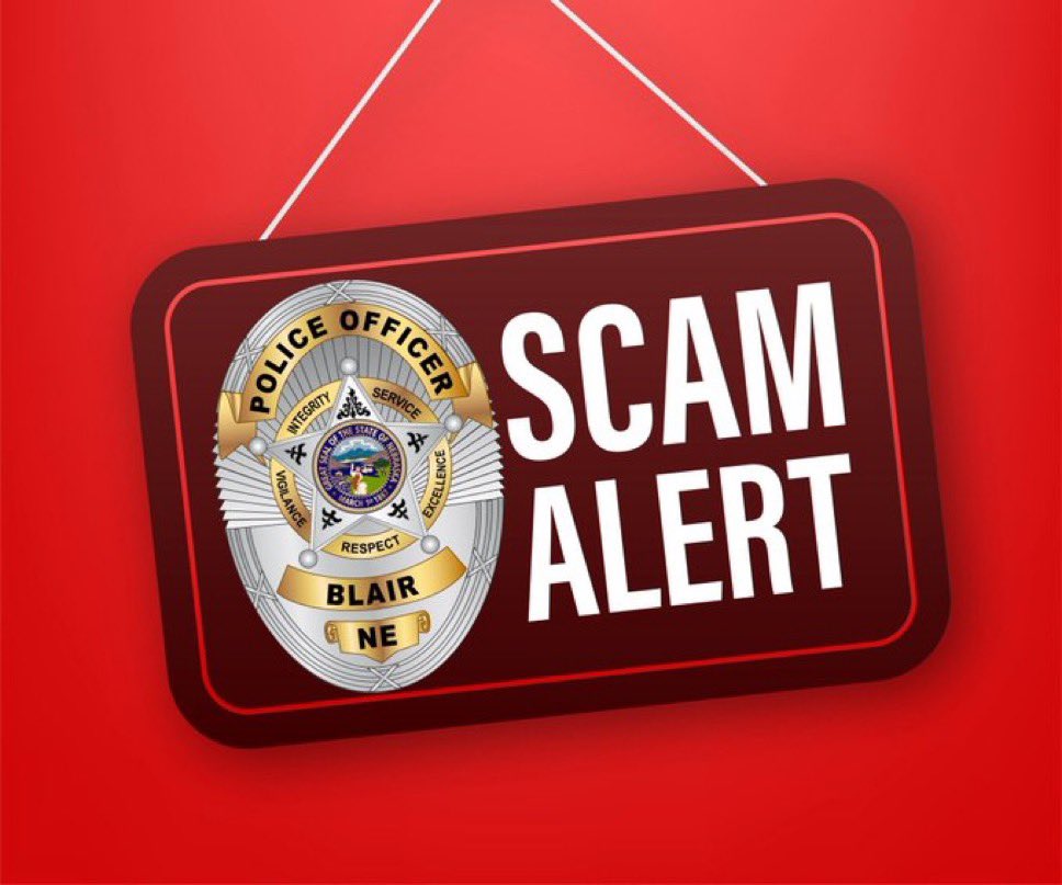 SCAM NOTICE: The Blair Police Department has received several reports about a text message stating individuals have outstanding traffic fines. Please do not click the link or attempt to pay.
