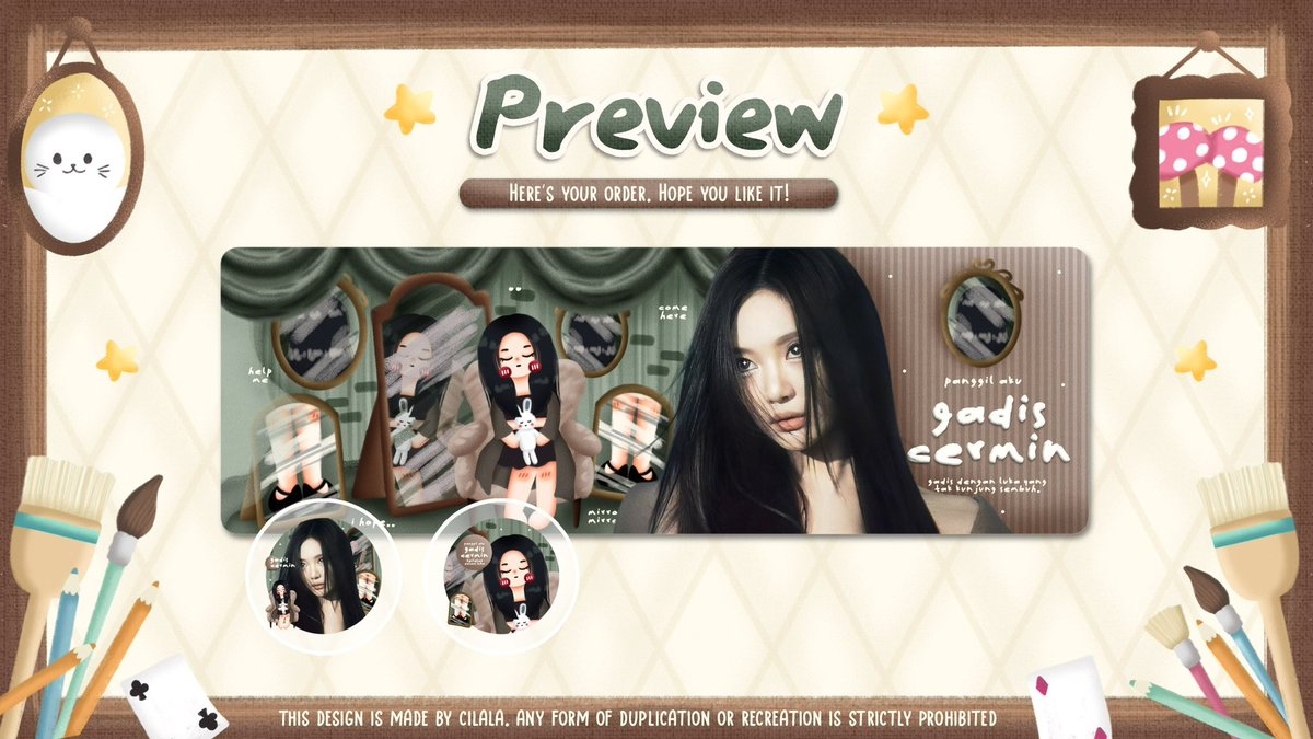 bycilala's tweet image. Hai kobamers!

Aku ada 3 layout ready stock ningning spesial katalog "gadis cermin". Free retext, untuk harganya 28k/ea. Dm aja sesuai kode (cek alt) yaaaaa ... Terima kasih 🫶🥺

#zonauang