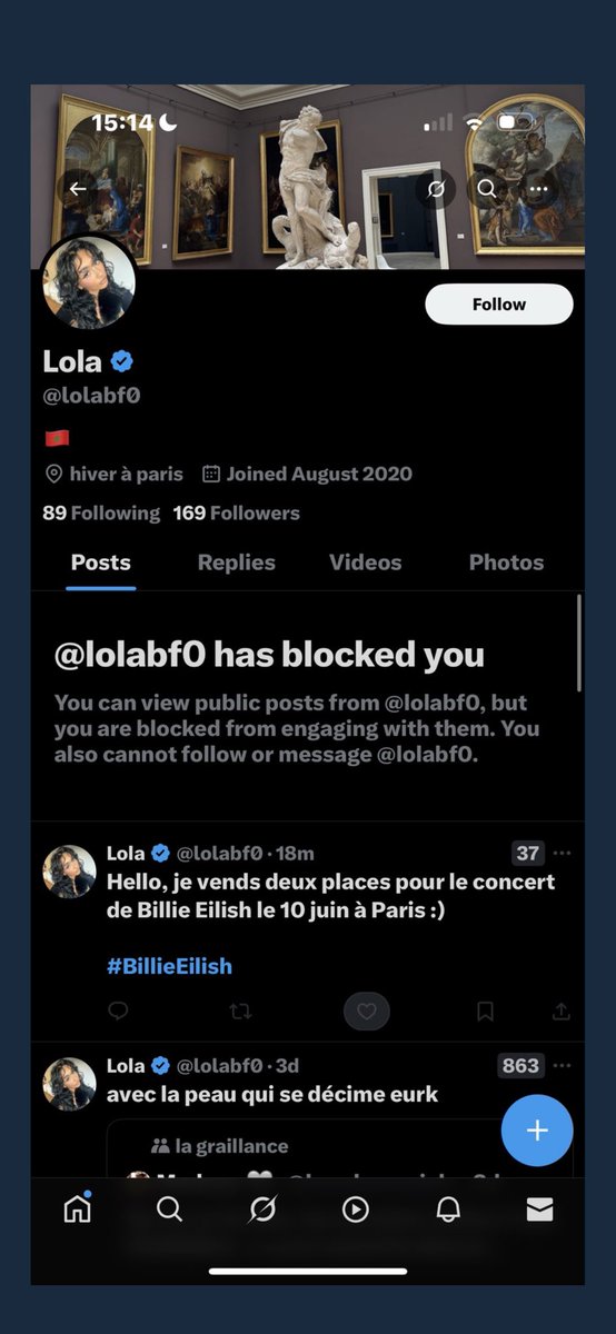 dobrasil3t's tweet photo. ATTENTION AUX ARNAQUES !! ce compte «qui vend des places pour billie eilish à paris» m’avait scam pour gracie abrams  (aller voir sur mon compte j’explique dans un tweet) elle change juste sans arrêt son pseudo et sa pdp https://t.co/8i06pY45yB