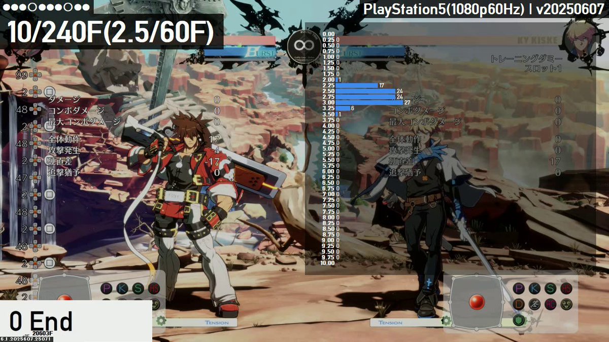 kimagreGaming's tweet photo. GGSTの入力遅延再測定
しかし、同じ結果・・

各フレームの回数表示する機能作ってみたけど、
Switch2もPS5も同じあたり
若干Switch2版のほうが早い？

なお、GGSTのSwitchエディションは他プラットフォームと異なり特殊仕様っぽいっです（最新パッチが落ちてこない）

#inputlag 
#NintendoSwitch2 https://t.co/0Ser0gtdHy